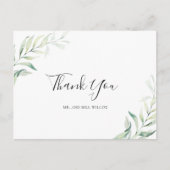 Elegant Sage Greenery Eucalyptus Wedding Vielen Da Postkarte (Vorderseite)