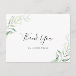 Elegant Sage Greenery Eucalyptus Wedding Vielen Da Postkarte