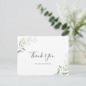Elegant Sage Greenery Eucalyptus Wedding Vielen Da Postkarte (Stehend Vorderseite)