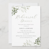 Elegant Sage Greenery QR code Rehearsal Dinner Einladung (Vorderseite)