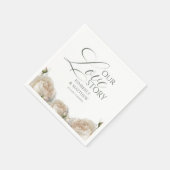 Elegant Sage Greenery Roses Wedding Serviette (Ecke)