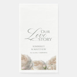 Elegant Sage Greenery Roses Wedding  Serviette