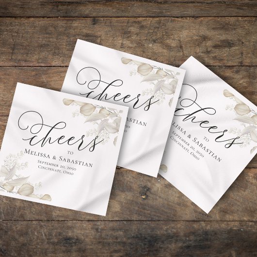 Elegant Sage Greenery Wedding Custom Serviette