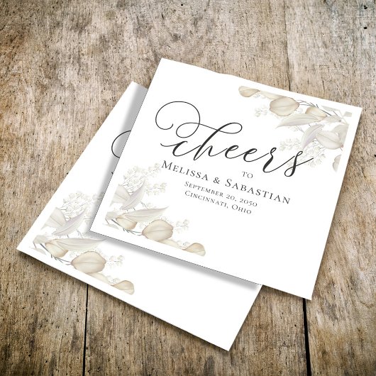 Elegant Sage Greenery Wedding Custom Serviette