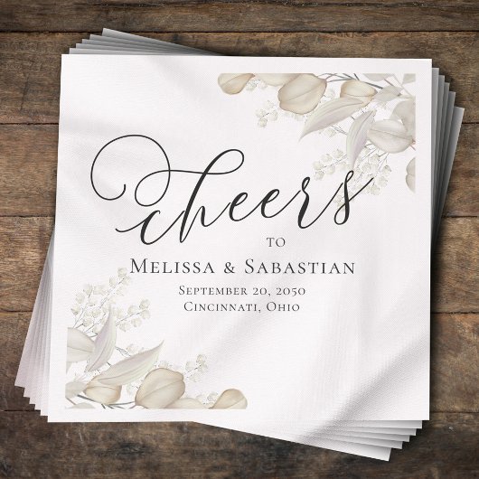 Elegant Sage Greenery Wedding Custom Serviette