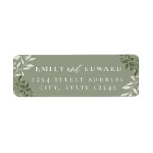 Elegant Sage Greenery Wedding Return Address (Vorne)