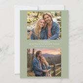 Elegant Sage Ivory Script Wildflowers 2 Photo Save The Date (Rückseite)