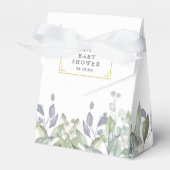 Elegant Sage Lilac Greenery Baby Shower Fevor Box Geschenkschachtel (Vorderseite)