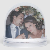 Elegant Sage Mr and Mrs Wedding Photo Schneekugeln (Vorderseite)