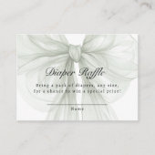 Elegant Sage Ribbon Diaper Raffle Begleitkarte (Vorderseite)