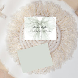 Elegant Sage Ribbon Diaper Raffle Begleitkarte