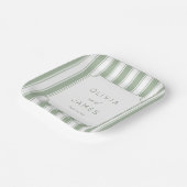 Elegant Sage Stripes Pappteller (Gewinkelt)