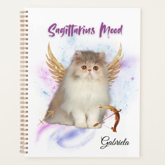 Elegant Sagittar Zodiac Cat Planner Notebook Planer (Vorderseite)