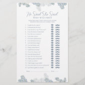 Elegant sagte, sie sagte, Dusty Blue Duwer Game (Vorderseite)