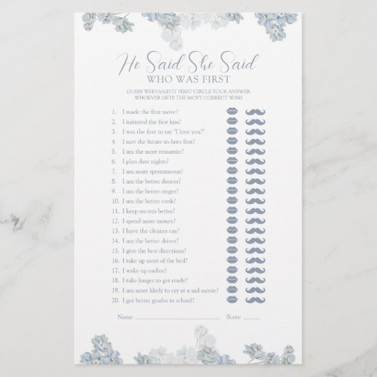 Elegant sagte, sie sagte, Dusty Blue Duwer Game (Vorderseite)