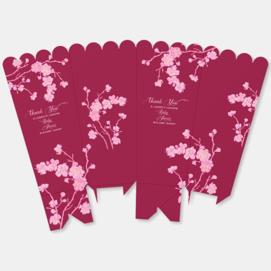 Elegant Sakura Cherry Blossoms Baby Duwer Gefallen Geschenkschachtel (Ungeklappt)