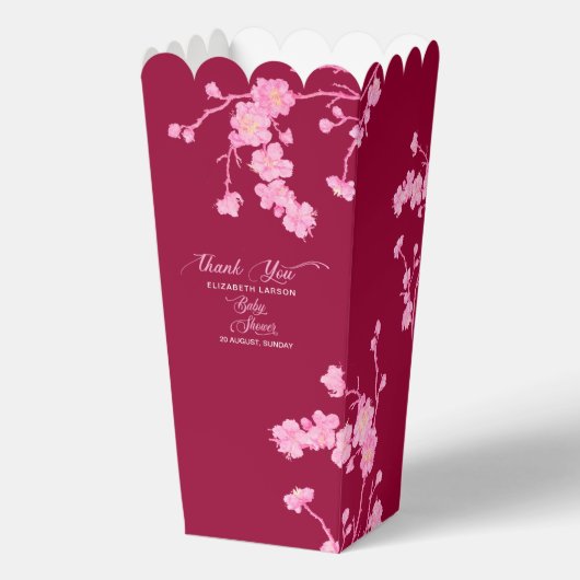 Elegant Sakura Cherry Blossoms Baby Duwer Gefallen Geschenkschachtel (Vorderseite)