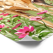 Elegant Saluki Dog Wasserfarben Kunst, Dichtung un Poster (Ecke)