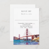 Elegant San Francisco Watercolor Wedding RSVP Karte (Vorne/Hinten)