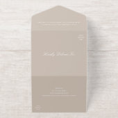 Elegant Sandy Neutral QR Code Traditional Wedding All-in-One-Einladung (Außenseite)