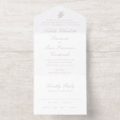 Elegant Sandy Neutral Traditional Wedding All-in-One-Einladung (Innenseite)