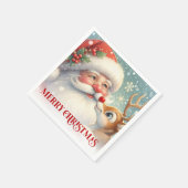 Elegant Santa and Rudolph Christmas Dinner Party   Serviette (Ecke)