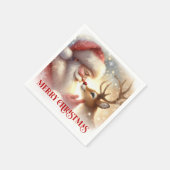 Elegant Santa and Rudolph Holiday Dinner Party Serviette (Ecke)
