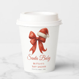 Elegant Santa Baby Duwer Red Bow Weihnachten Pappbecher