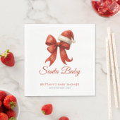 Elegant Santa Baby Duwer Red Bow Weihnachten Serviette (Beispiel)