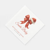 Elegant Santa Baby Duwer Red Bow Weihnachten Serviette (Ecke)