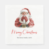 Elegant Santa Claus Classic Festive Holiday Napkin Serviette (Vorderseite)