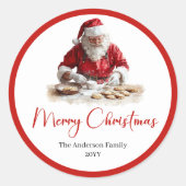 Elegant Santa Claus Gift Label Sticker Template (Vorderseite)