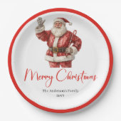 Elegant Santa Claus Minimalist Cozy Christmas  Pappteller (Vorderseite)