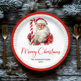 Elegant Santa Claus Traditional Festive Christmas Pappteller