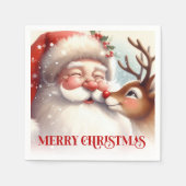 Elegant Santa Rudolph Holiday Table Napkins Serviette (Vorderseite)