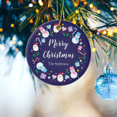 Elegant Santa Snowman Candy Cane Weihnachtsfeierta Keramik Ornament