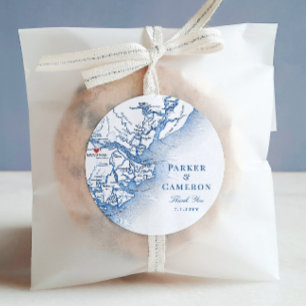 Elegant Savannah Georgia Map Gastgeschenk Hochzeit Runder Aufkleber