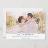 Elegant Savannah Georgia Wedding Foto Flat Dankeskarte (Rückseite)