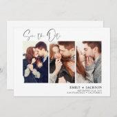Elegant Save the Date 3 Foto Einladungen (Vorne/Hinten)