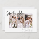 Elegant Save the Date 4 Foto Einladungen (Vorderseite)