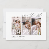 Elegant Save the Date 4 Foto Einladungen (Vorderseite)