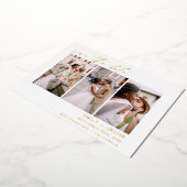 Elegant Save the Date 4 Foto Minimalistisch Gold Folieneinladung (Gedreht)
