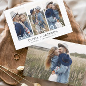 Elegant Save the Date 4 Foto White Letter