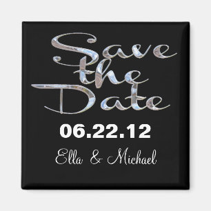 Elegant Save the Date Black II Magnet