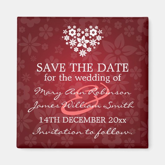 Elegant Save the Date Blumenstrauß Magnet (Vorne)