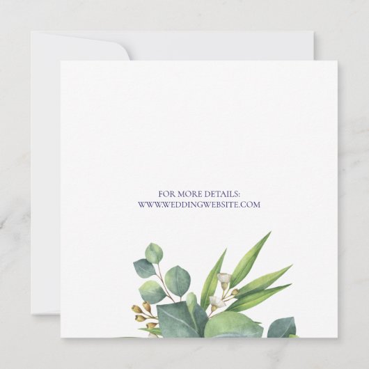 Elegant Save the Date Boho Eucalyptus Verlass (Rückseite)