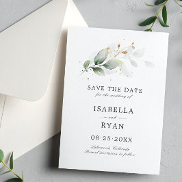 Elegant Save the Date Botanischer Garten Gold
