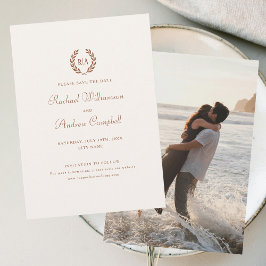 Elegant Save the Date Card Burnt Orange Einladung