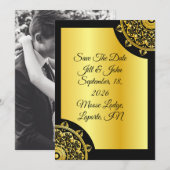 Elegant Save the Date Card, Wedding Announcement (Vorne/Hinten)