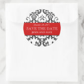 Elegant Save the Date Damask Stickers Red (Tasche)